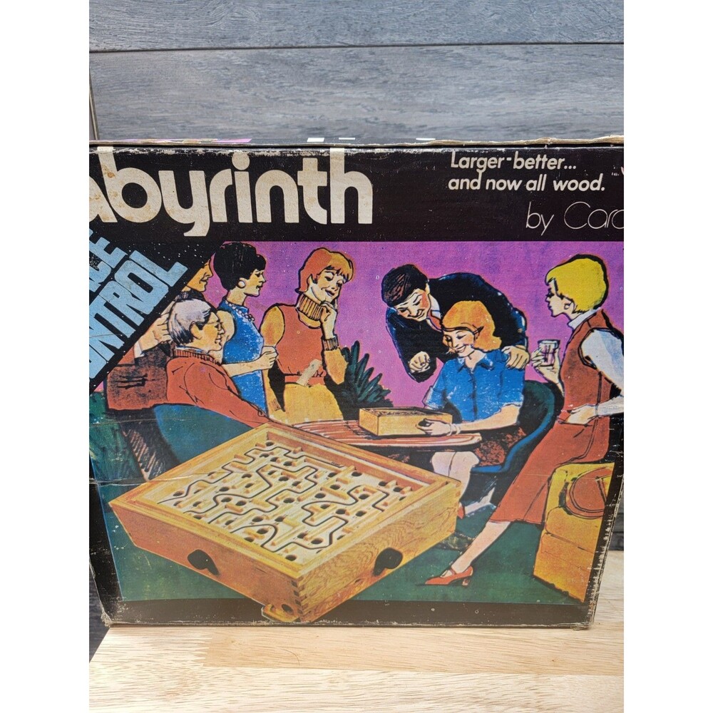 Vintage Original Labyrinth Space Control Game, Wooden, No Ball